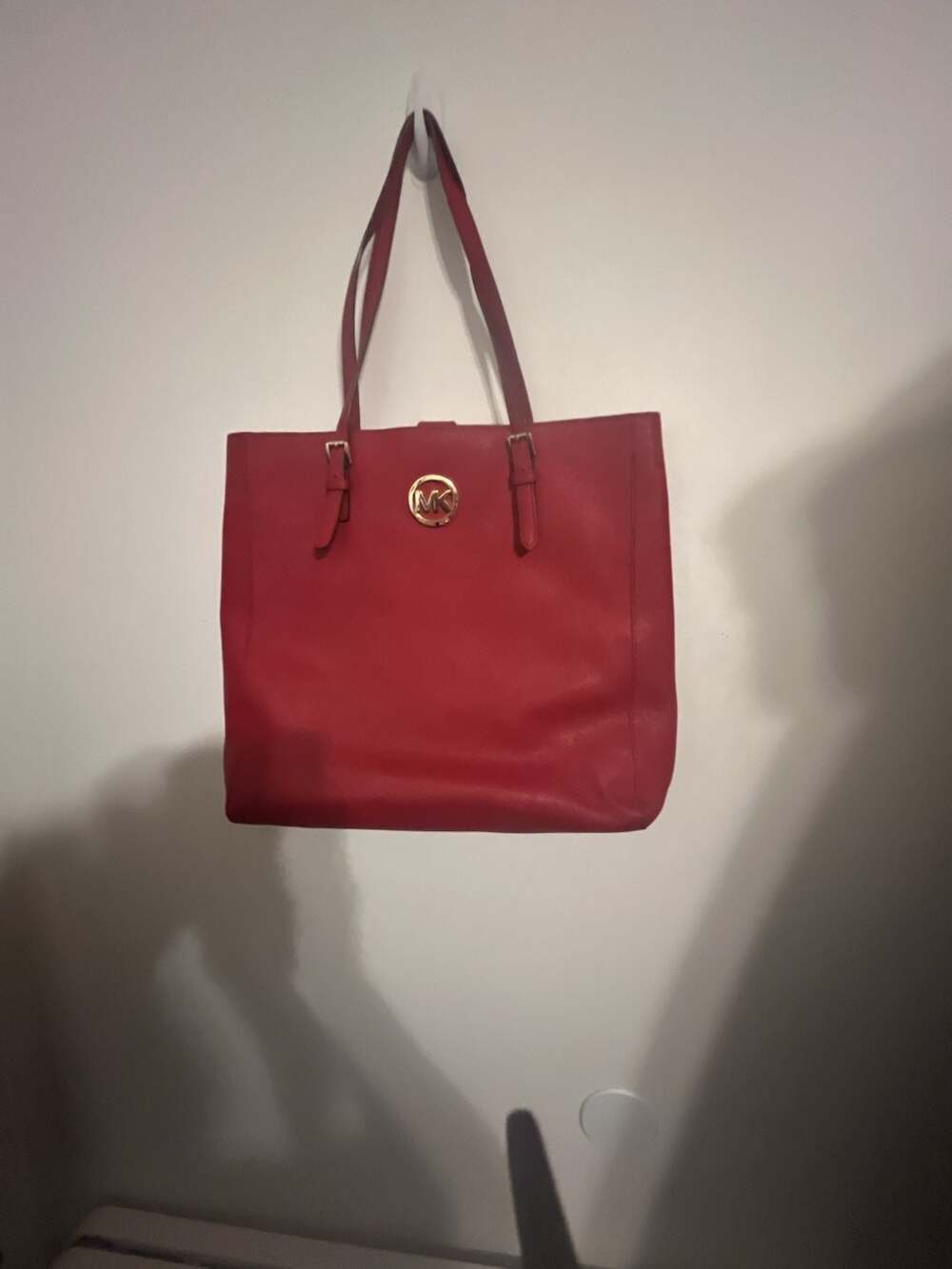 Michael Kors Saffiano Leather Red Tote Bag